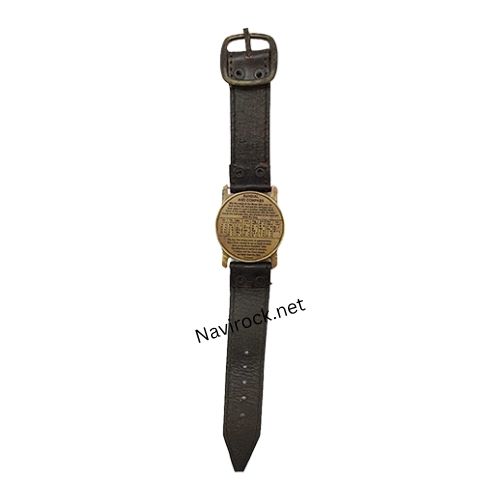 Vintage Antique Sundial Compass with Leather Band