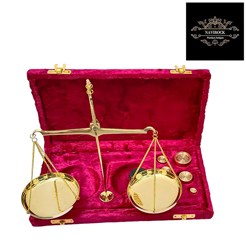 Old Traditional Weight Showpiece Brass Weighing Scale