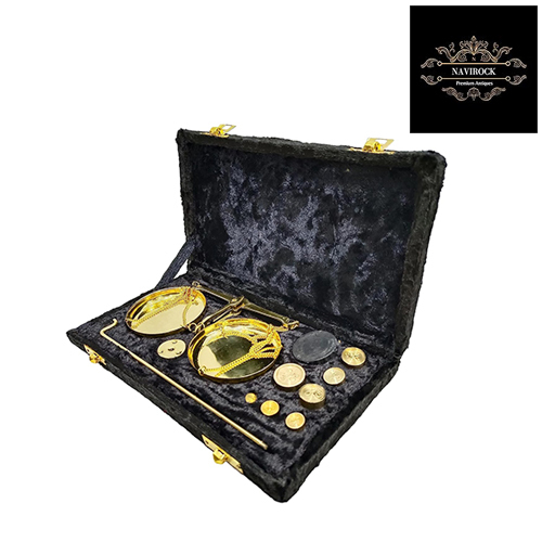 Vintage Old Traditional Goldsmith Weight Antique Brass Weighing Scale