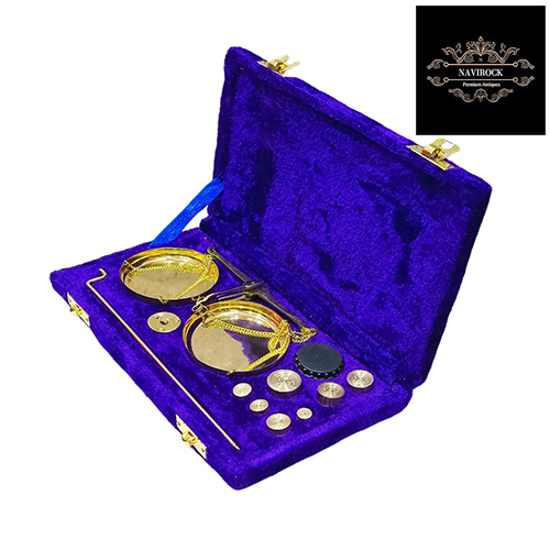 Traditional Goldsmith Weight Showpiece Brass Weighing Scale