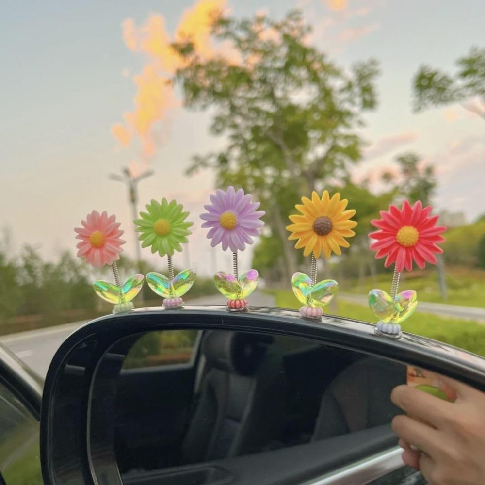 Car Dashboard Decorative Sunflower Figurines 5 pcs