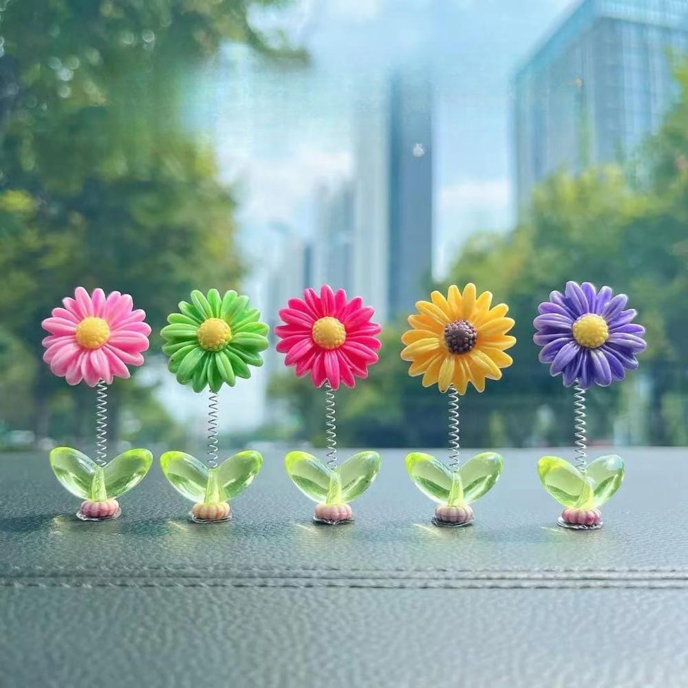 Car Dashboard Decorative Sunflower Figurines 5 pcs