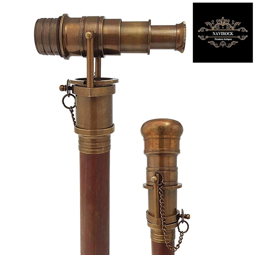 Vintage Brass Hollywood Walking Stick Collector