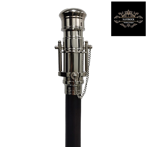 Chrome Silver Finish Brass Telescope Walking Stick