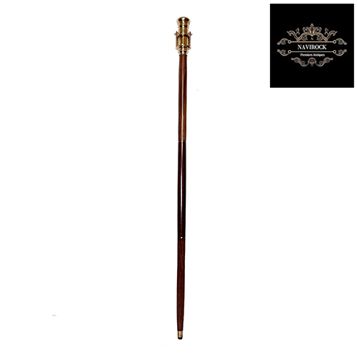Victorian Walking Cane with Telescope Brass Handle