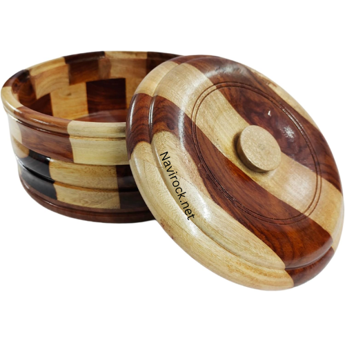 Wooden Handcrafted Chapati Holder - Color: Brown
