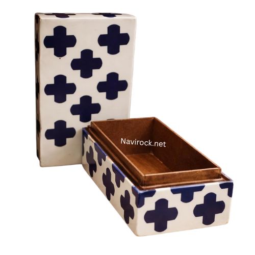 Handcrafted Decorative Jewelry Storage Box - Color: White