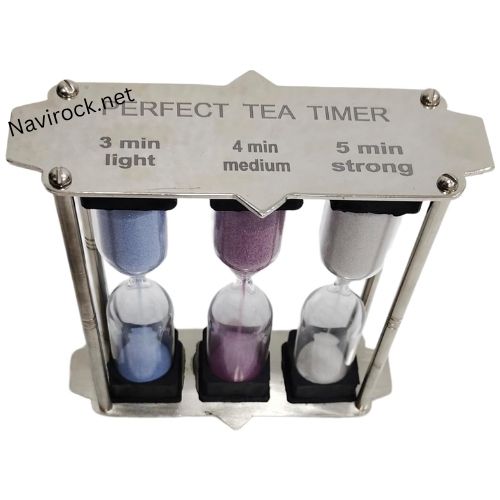 Vintage Tea time 3-4-5 Minute Aluminium Sand Glass Hourglass Timer