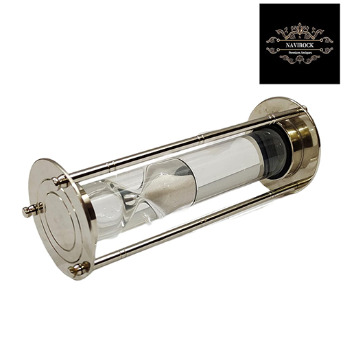Nautical Brass Chrome Finish Hourglass Timer