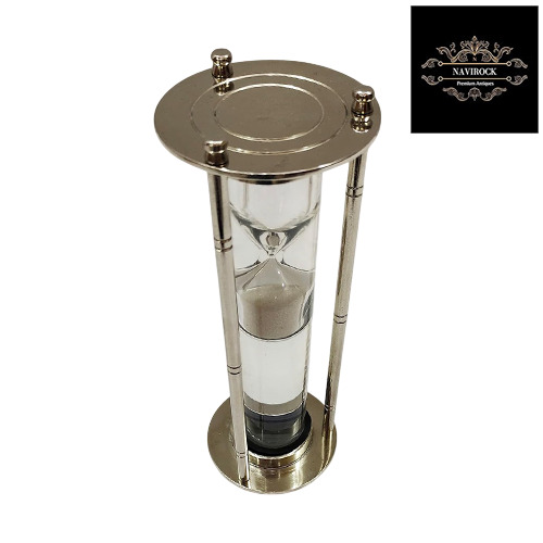 Nautical Brass Chrome Finish Hourglass Timer