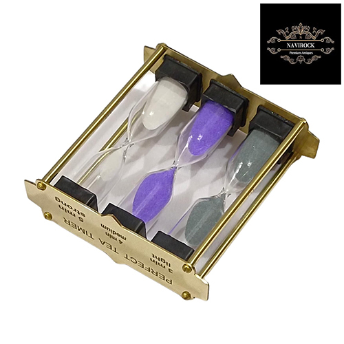 Brass Frame Hourglass Timer Small Sand Timer - Dimension (L*w*h): Approx. 9 Cm X 3 Cm X 3 Cm Inch (In)