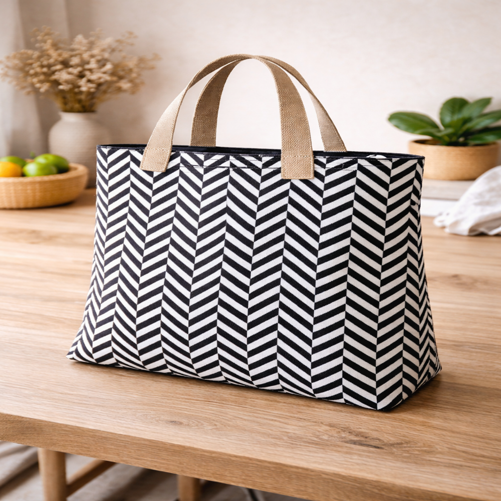 Black & White Bag Fabric - Attributes: Washable