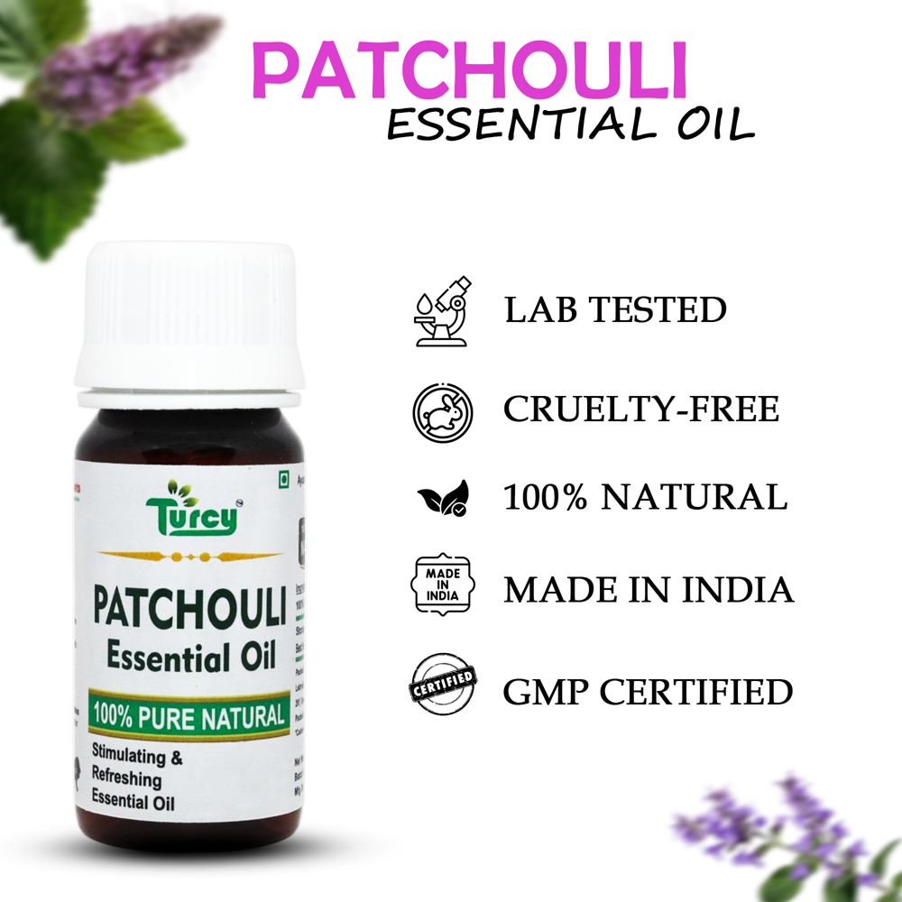 Turcy Patchouli Essential Oil | Natural Acne, Skin Glow & Hair Care(100ml)