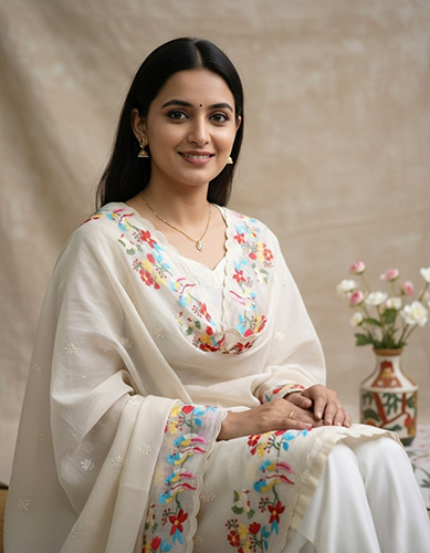 Banarasi Mul Cotton Embroidered Suits