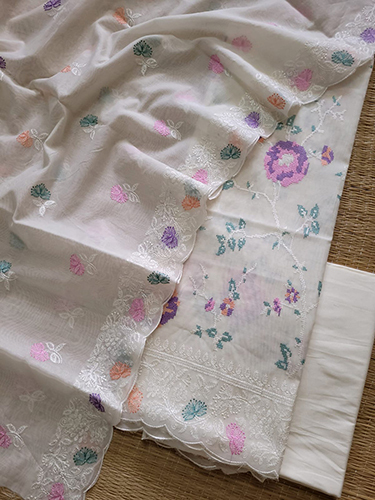Banarasi Mul Cotton Embroidered Suits