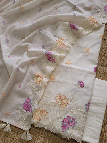 Banarasi Mul Cotton Embroidered Suits