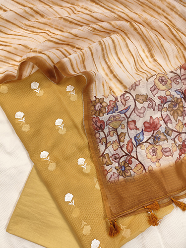 Pure Kota Doria Embroidery Suits