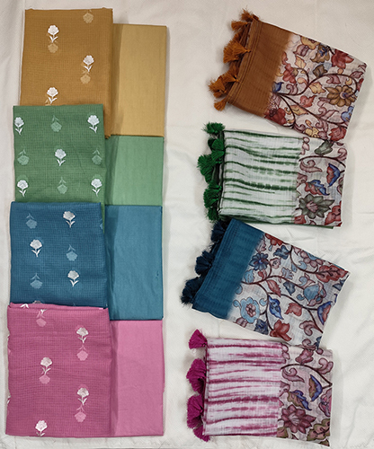 Pure Kota Doria Embroidery Suits