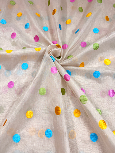 Banarasi Cotton Light Tissue Dollor Colour Booti Emboidery