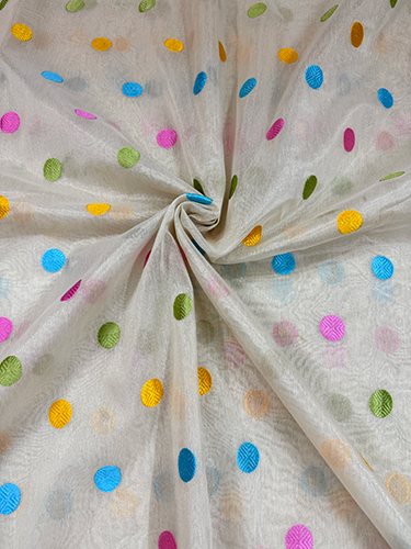 Banarasi Cotton Light Tissue Dollor Colour Booti Emboidery