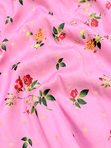 Premium Banarasi Chanderi Booti With Flower Digital Print Designs