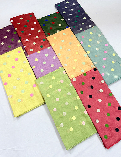 Banarasi Cotton Tissue Dollar Colour Booti Embroidery