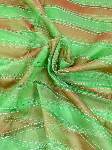 Luxury Pure Organza Silk Double Colour Combination Stripsa
