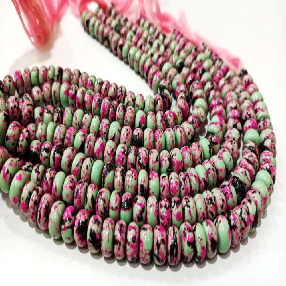 Fordite Agate Multi Color Gemstone Rondelle Plain Smooth 6mm & 8mm Beads Sold per Strand 8 inches Long