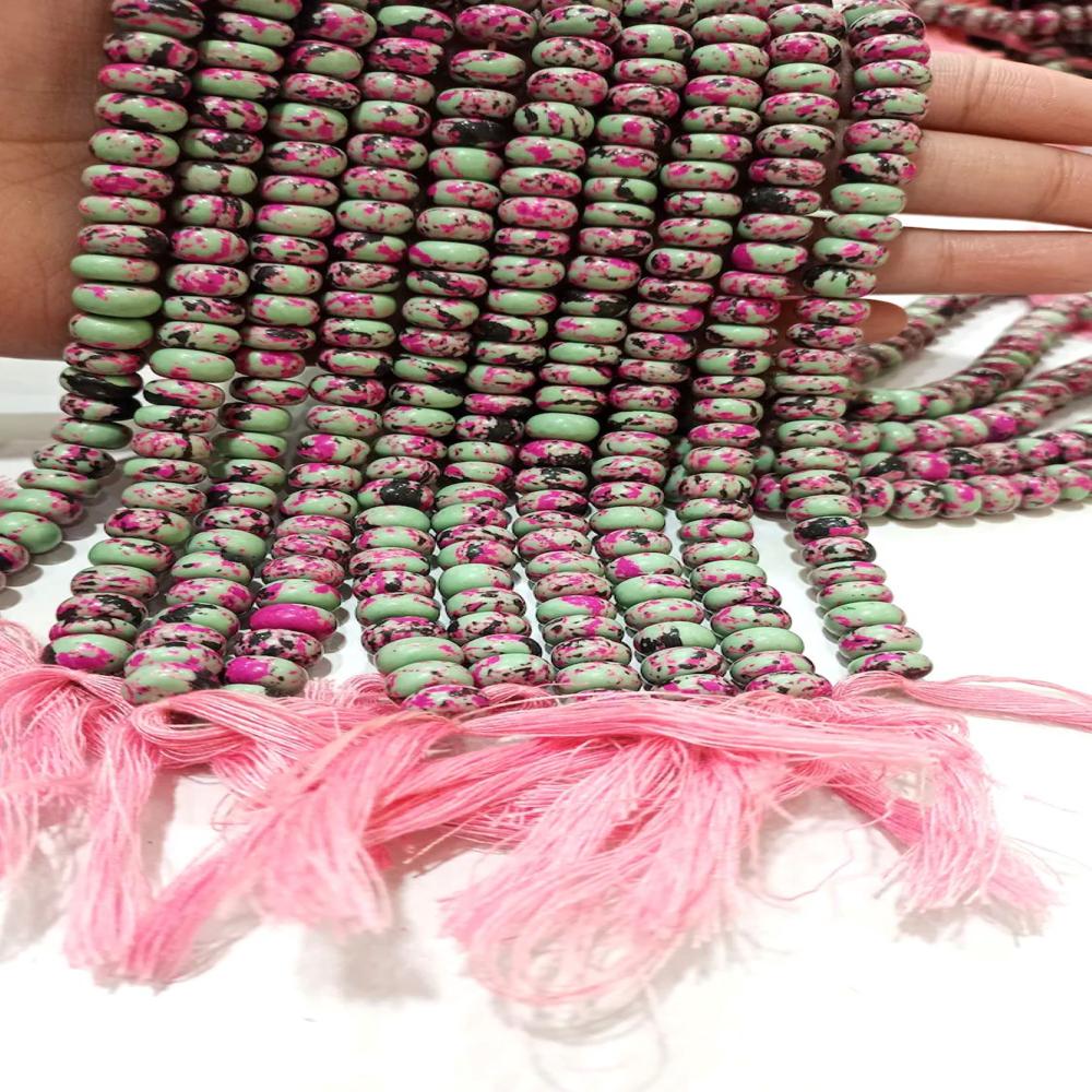 Fordite Agate Multi Color Gemstone Rondelle Plain Smooth 6mm & 8mm Beads Sold per Strand 8 inches Long