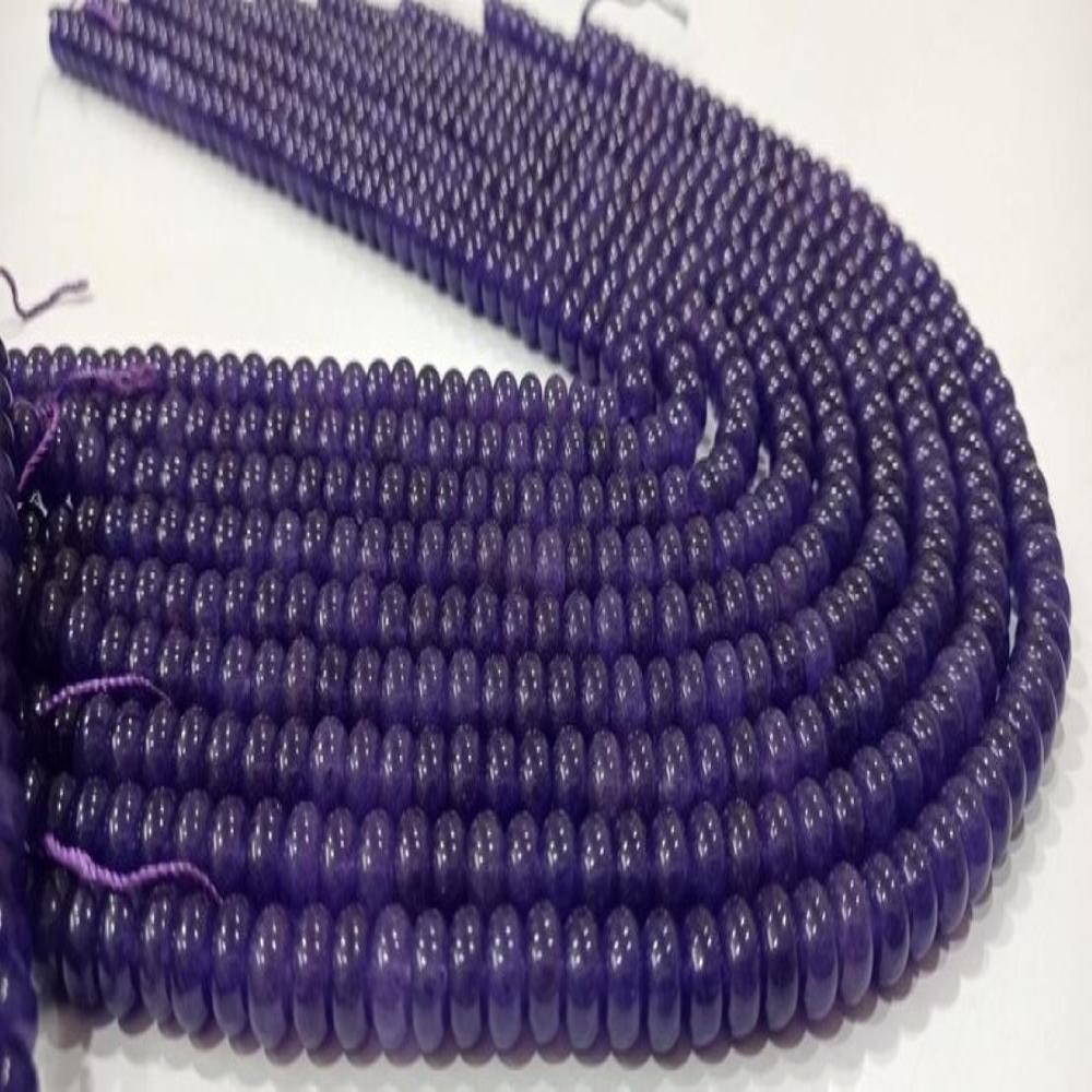 Natural Amethyst Quartz Rondelle Plain Smooth 8mm Beads Sold Per Strand 8 inches Long