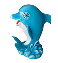 Dolphin Theme Statue - Fiberglass Reinforced Plastic, 4-6 Ft, Blue With White Accents | Handcrafted, Weatherproof, Uv And Corrosion Resistant, Customizable