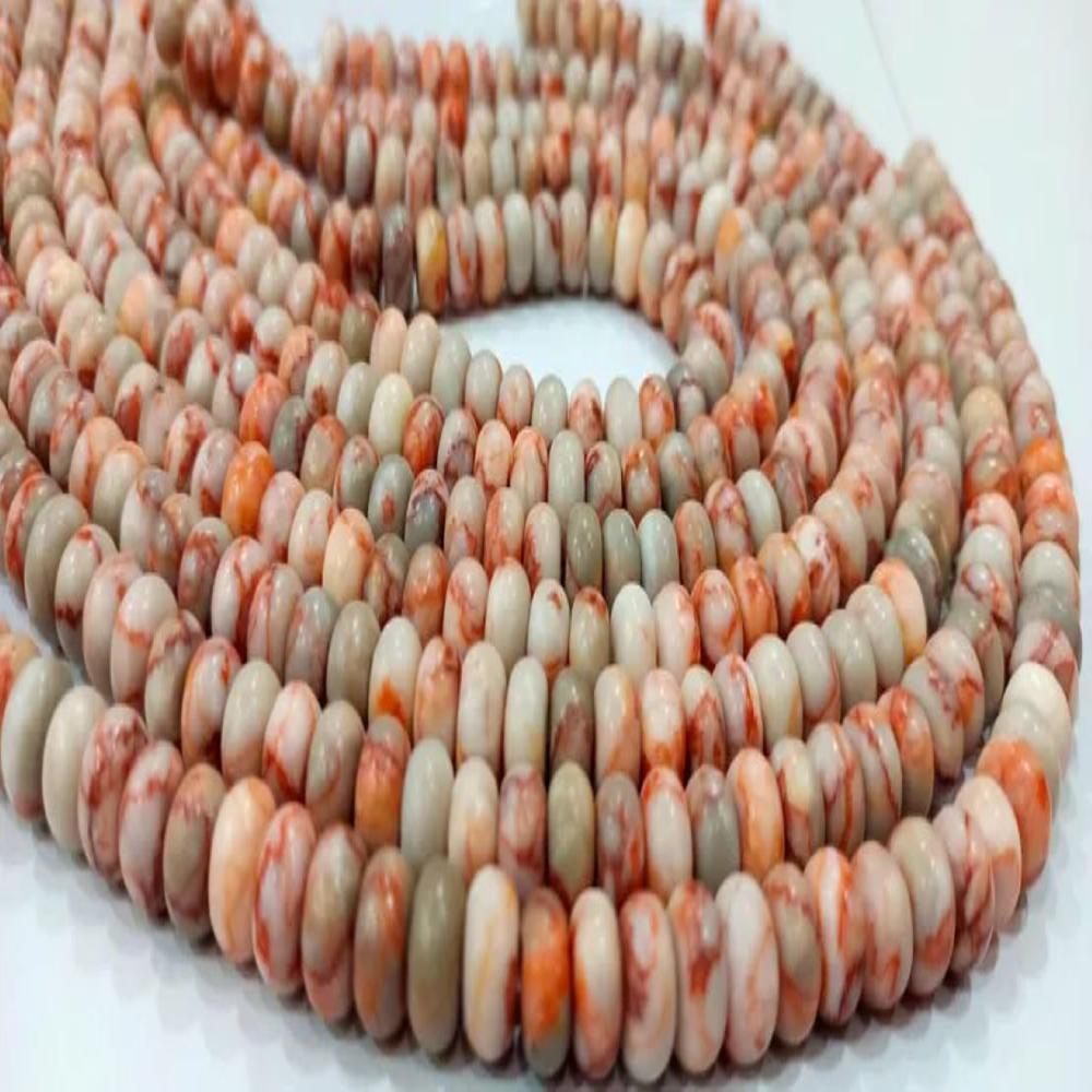 Nature Red Web Jasper Quartz Rondelle Plain Smooth 8mm Gemstone Beads Sold Per Strand 8 inches Long