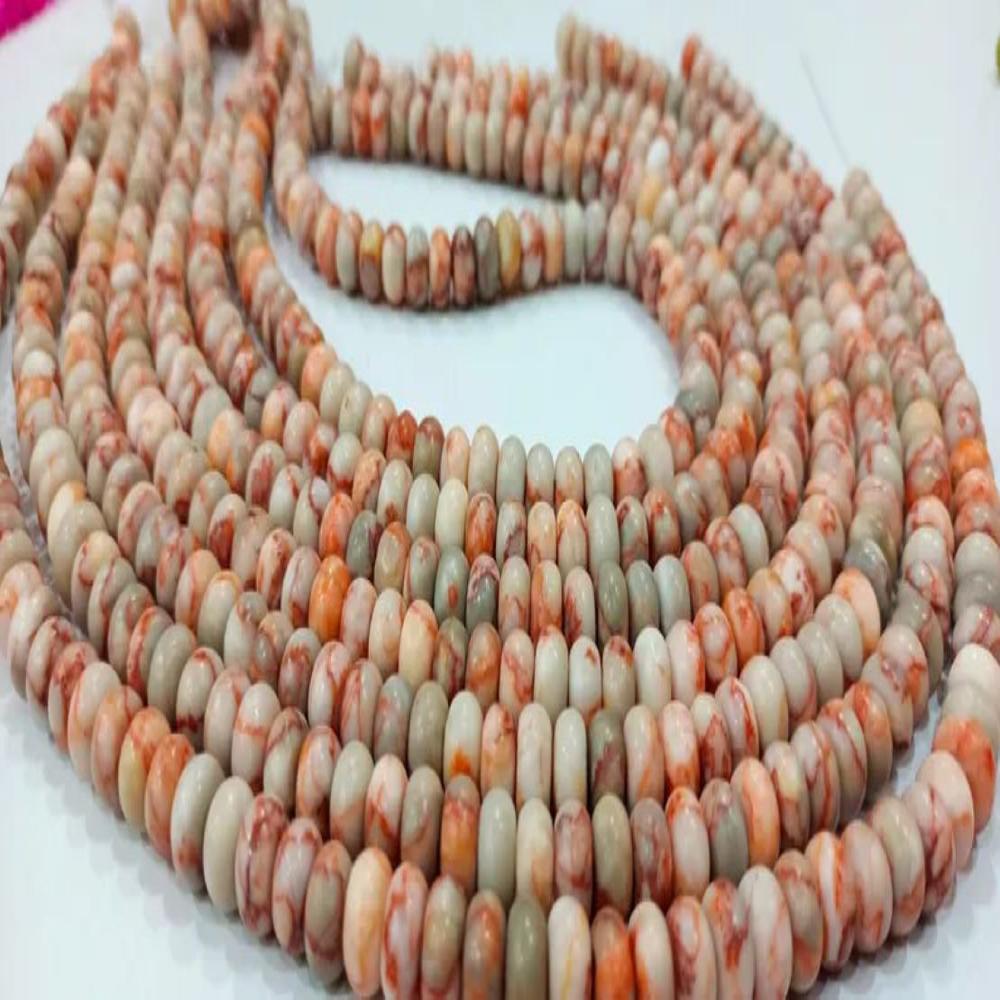 Nature Red Web Jasper Quartz Rondelle Plain Smooth 8mm Gemstone Beads Sold Per Strand 8 inches Long