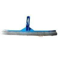 Swimmimg Pool Wall Brush - Plastic & Heavy-duty Nylon, 18 Inches, White With Blue Edge | Curved Edges, Quick-release Handle, Chemical Resistant