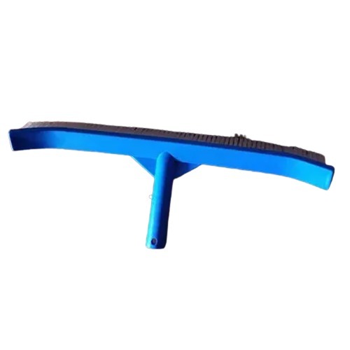 Swimmimg Pool Wall Brush - Plastic & Heavy-duty Nylon, 18 Inches, White With Blue Edge | Curved Edges, Quick-release Handle, Chemical Resistant