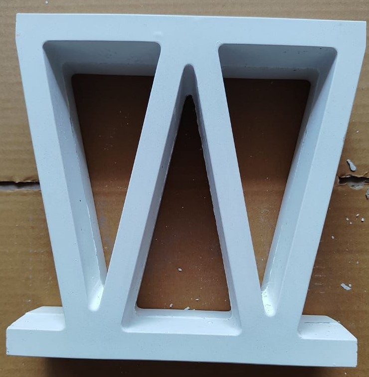 Rectengle White Cement Jali