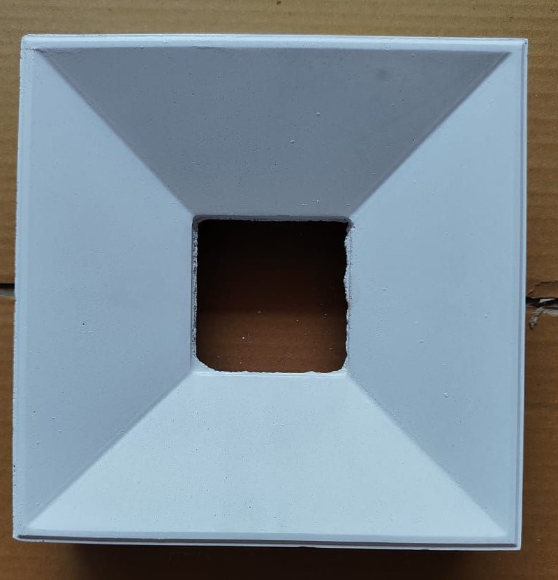 Rectengle White Cement Jali
