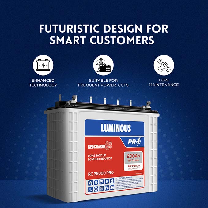 Luminous Ups - 200ah Capacity, 50.2x19.1x44 Cm, White | Industrial & Commercial Use, 110-215 Volt Rated Voltage, 24-month Warranty