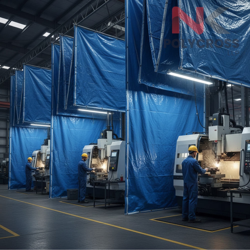 Machine Room Partition - Application: Isolate Heavy Machinery To Protect Workers From Moving Parts And Noise.  Section Off Areas For Different Production Processes.  Reduce Dust