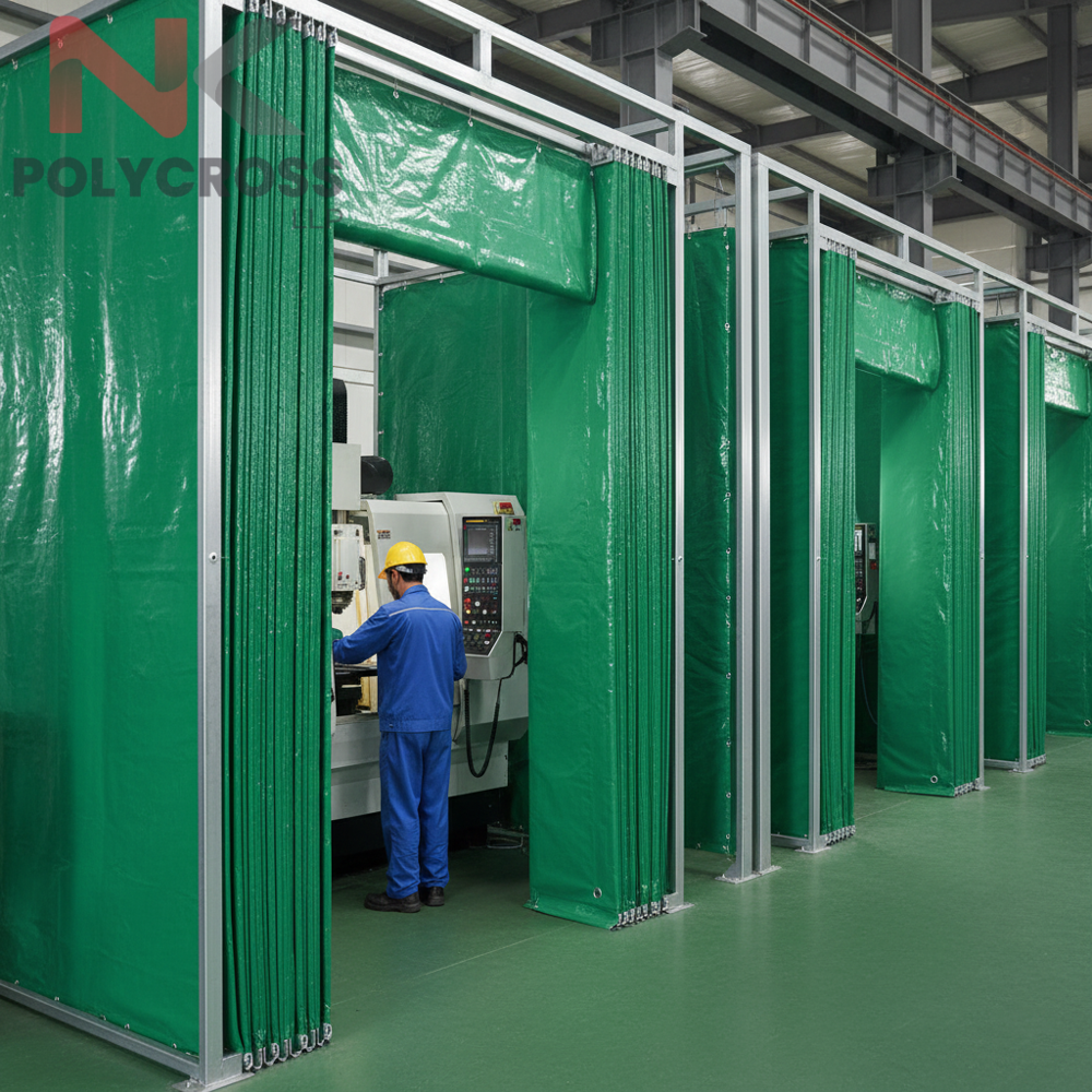Machine Room Partition - Application: Isolate Heavy Machinery To Protect Workers From Moving Parts And Noise.  Section Off Areas For Different Production Processes.  Reduce Dust