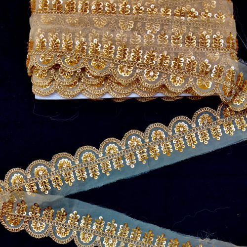 Beads Lace - Color: Gold & White