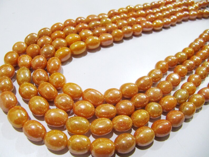 Opal Quartz Oval Plain Smooth Beads 8 to 10mm Strand 8 inch long Beads