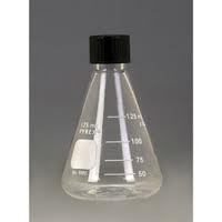 स्क्रू कैप के साथ शंक्वाकार फ्लास्क