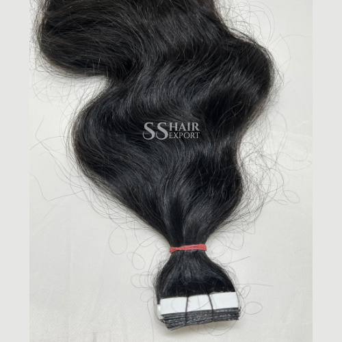Tape In Extensions Human Hair 18Inches Wavy Texture 80g