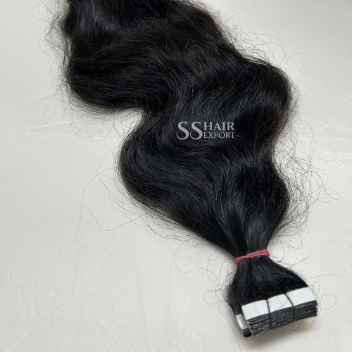 Tape In Extensions Human Hair 18Inches Wavy Texture 80g