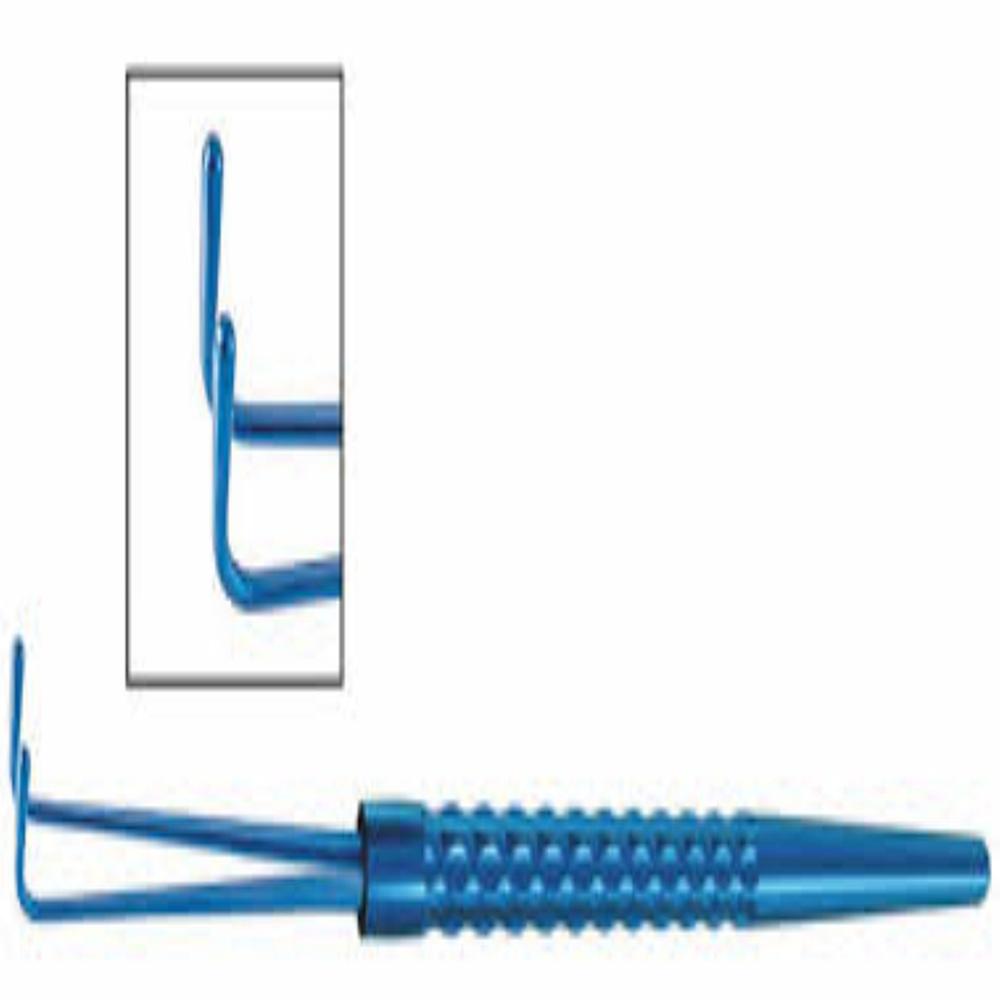 STRABISMUS CURVED HOOK-8.00 MM HANDLE TITANIUM & STEEL