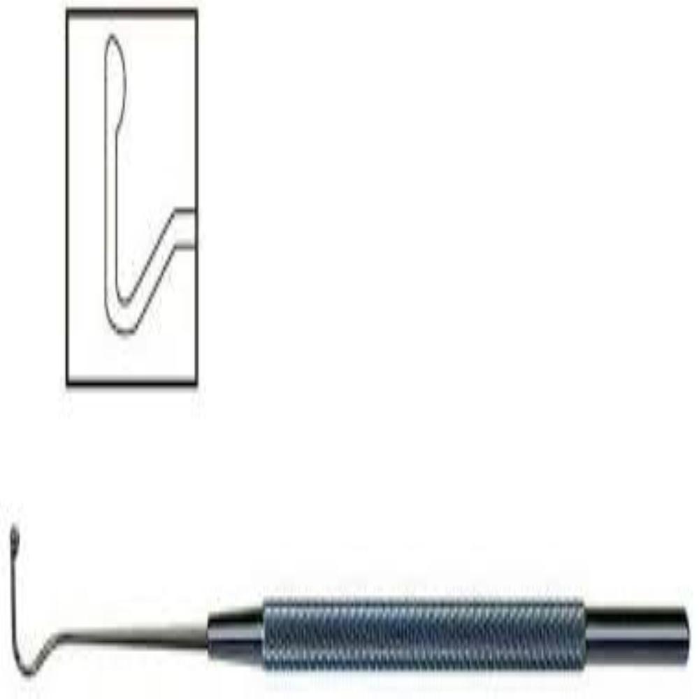 STRABISMUS CURVED HOOK-8.00 MM HANDLE TITANIUM & STEEL