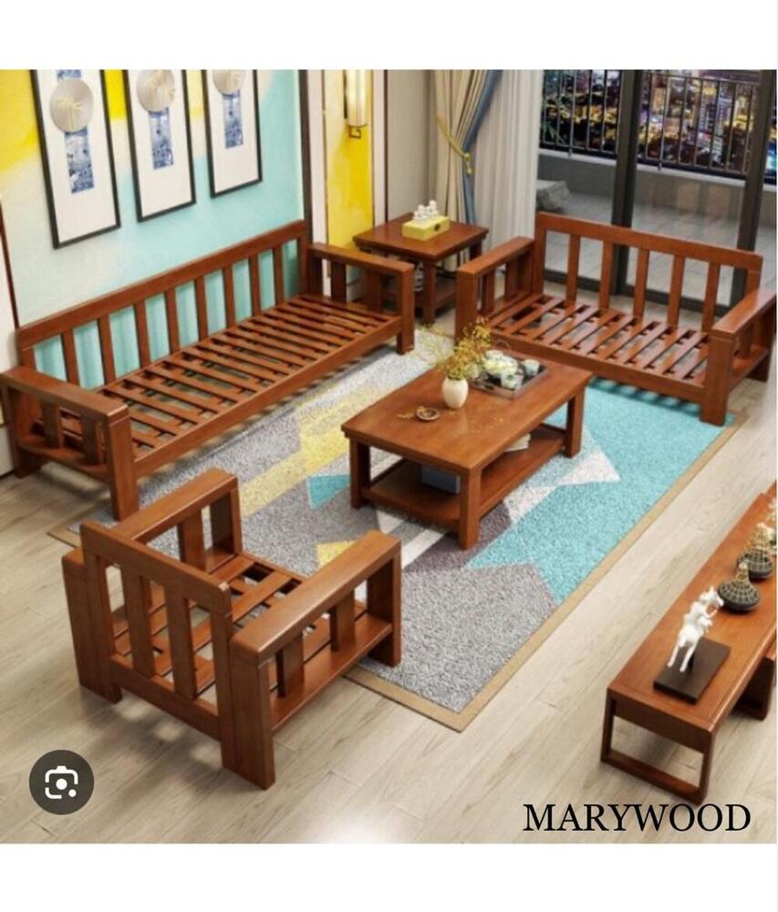 Wooden Sofa Set - Color: Brown