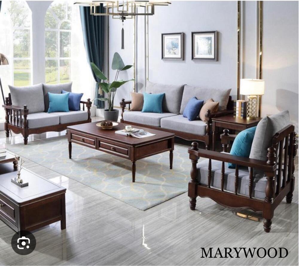 Wooden Sofa Set - Color: Brown