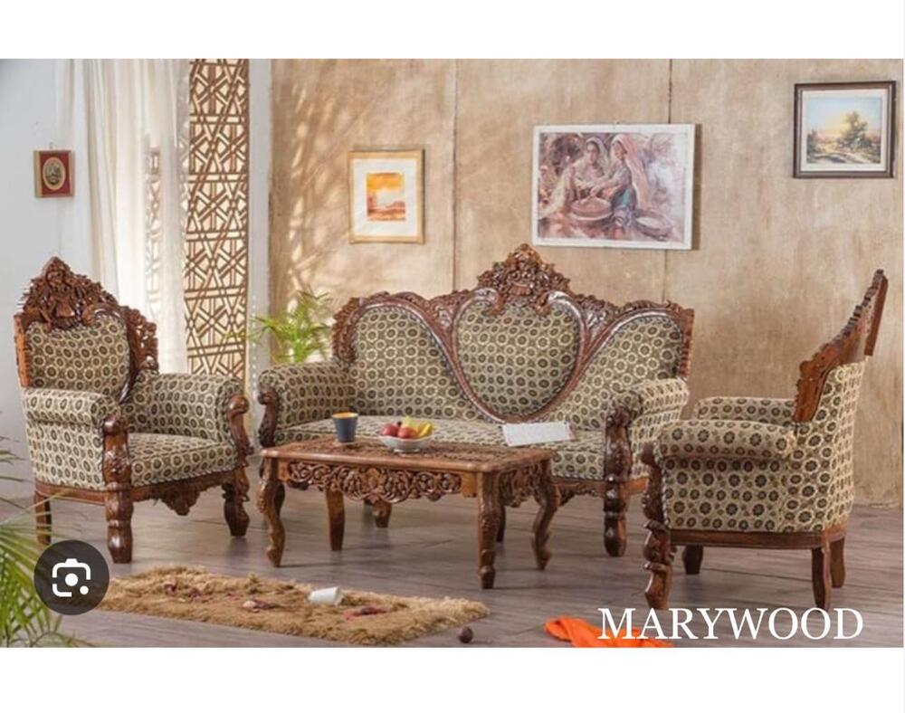 Wooden Sofa Set - Color: Brown